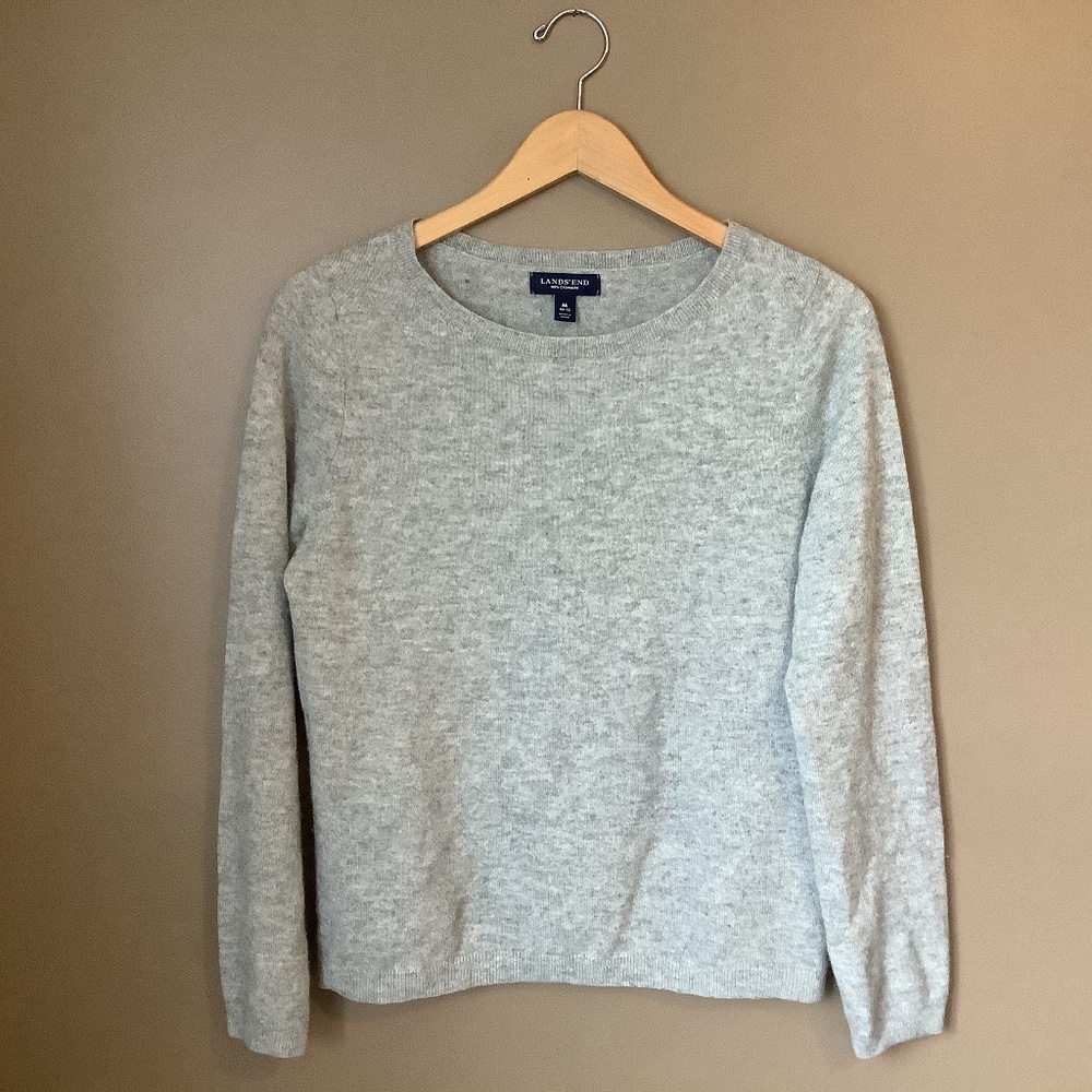 Lands End gray cashmere sweater medium